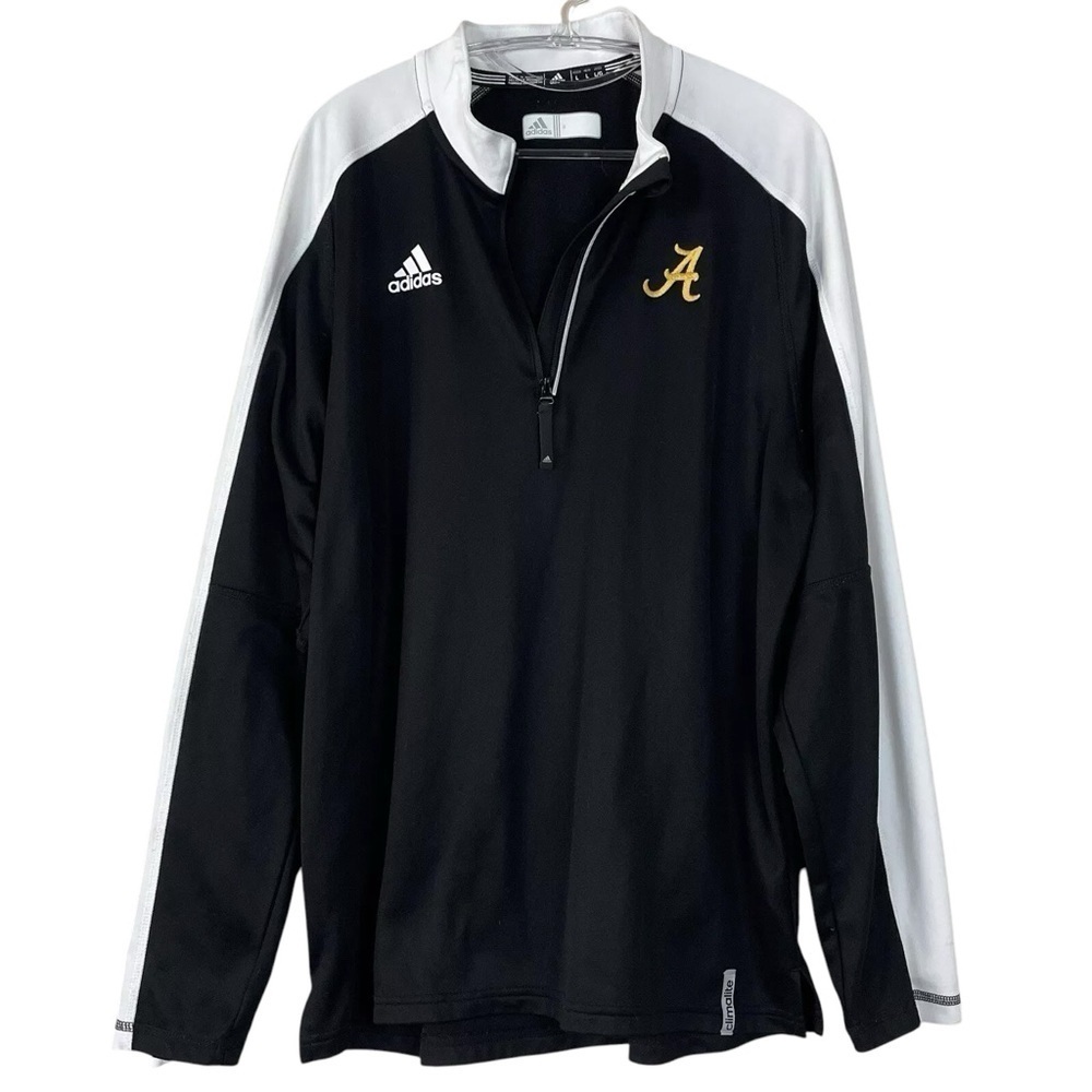 Adidas University of Alabama Tide Climbalite 1/4 Zip Track Jacket Black Size L